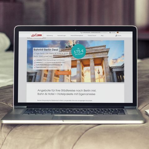 VisitBerlin Mockup Laptop von der Webseite VisitBerlin