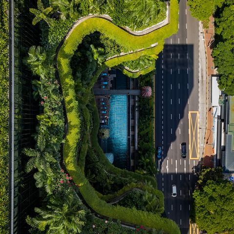 Singapur_online-Magazin.jpg Das Park Royal in Singapur mit seiner grünen Fassade