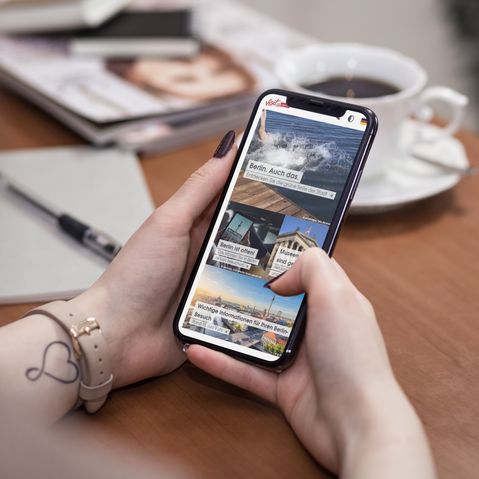 VisitBerlin Mockup Smartphone von der Webseite von VisitBerlin